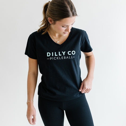 Women's V-neck T-Shirt in Black with Local Players Only