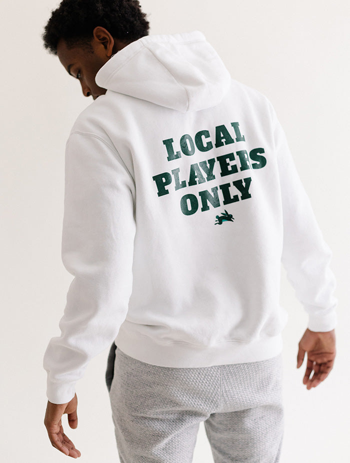 Men's White Heavy Weight Hoodie with Local Players Only