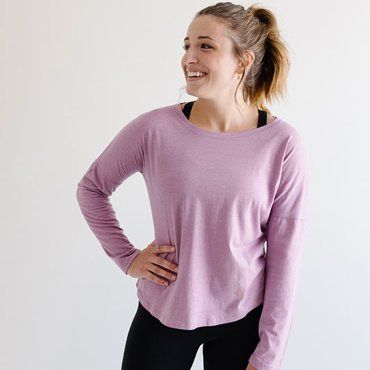 Women's Dilly Life Long Sleeve T-Shirt in Dusty Rose