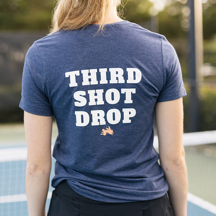 Womens Crewneck t-shirt with Dilly Co Logo and Third Shot Drop