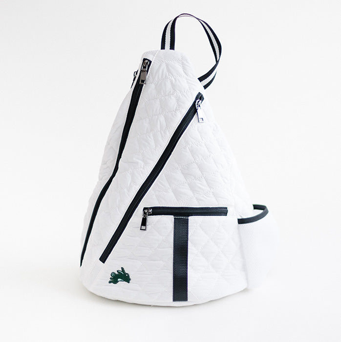 White and Black Pickleball Paddle Sling Bag