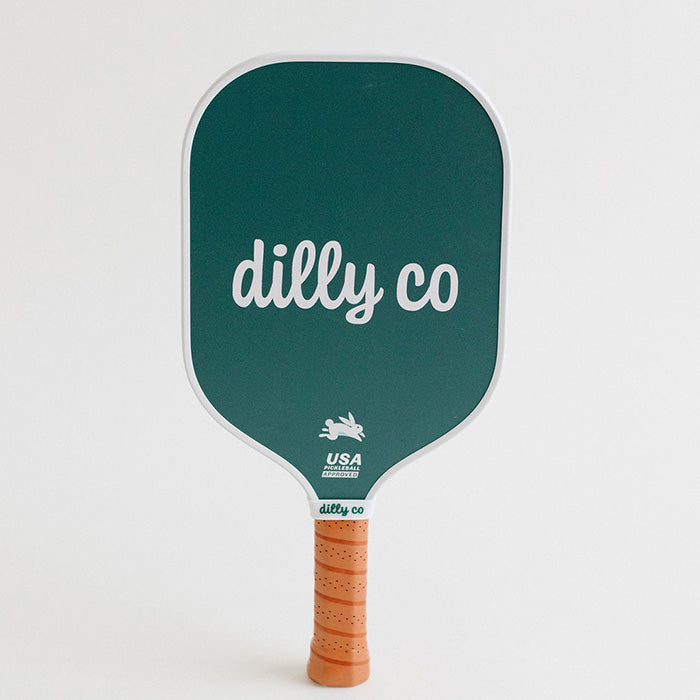 Fiberglass Pickleball Paddle with Dilly Co Dark Green on Back