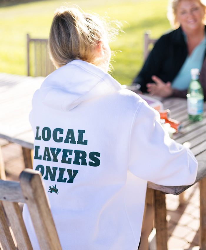 Unisex White Heavy Weight Hoodie with Local Players Only