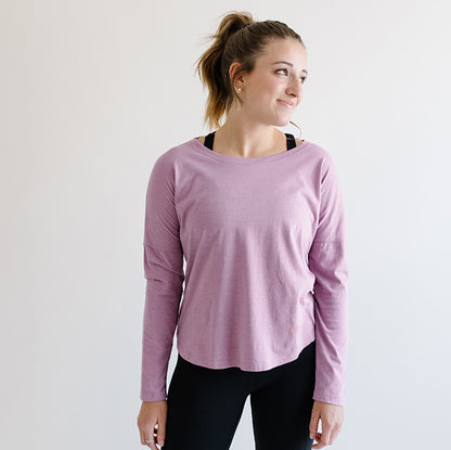 Women's Dilly Life Long Sleeve T-Shirt in Dusty Rose