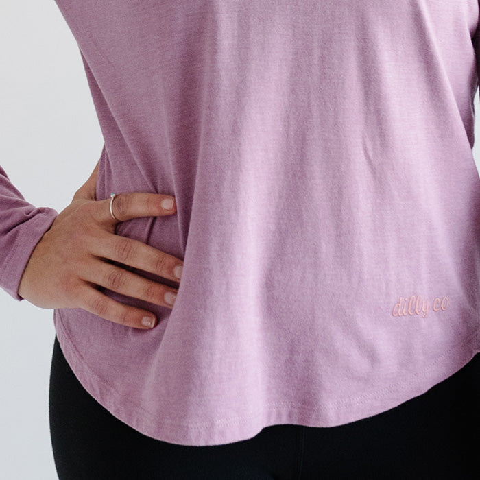 Women's Dilly Life Long Sleeve T-Shirt in Dusty Rose