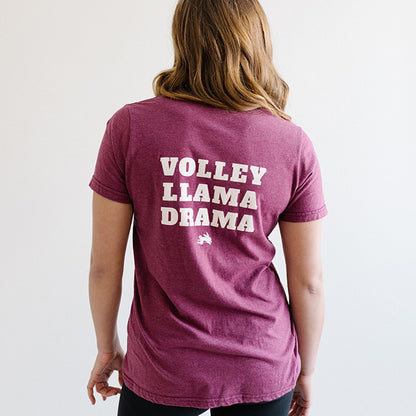 Womens Crewneck t-shirt with Dilly Co Logo and Volley Llama Drama